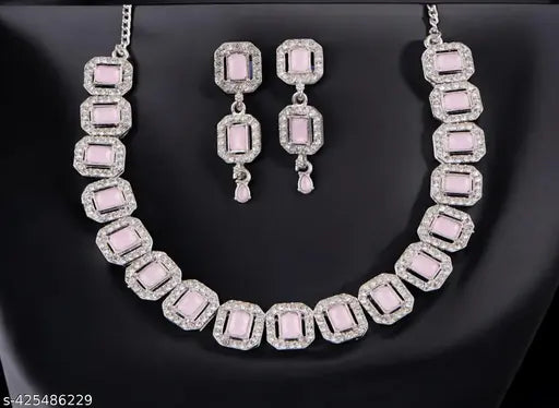 New Tready Premium Silver Jewellery Set - Elegant Necklace & Earrings