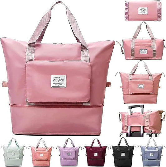 Expandable Folding Travel Bag - Lightweight Waterproof Luggage for Women (Multicolor)