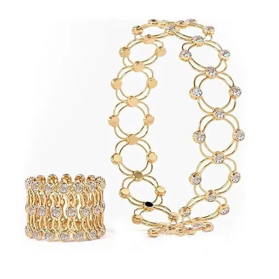 Elegant Bracelet Ring Set - Cubic Zirconia Jewellery for Women & Girls