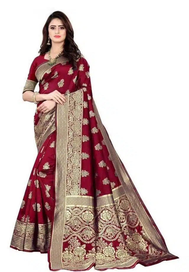 Elegant Black Jacquard Foil Printed Saree - Premium 6.3m Traditional Wear